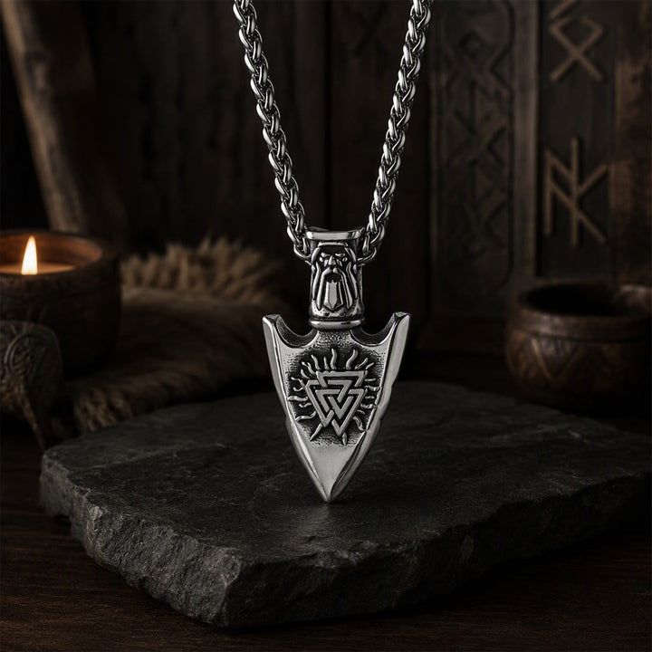FREE Today: Viking Odin's Triangle Valknut Arrow Necklace - Golden Color - image 6