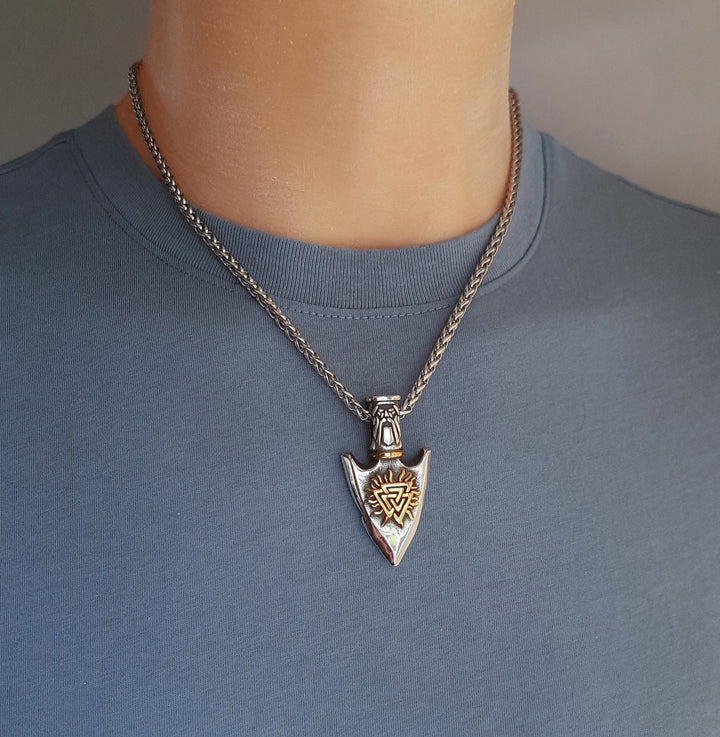 FREE Today: Viking Odin's Triangle Valknut Arrow Necklace - image 1