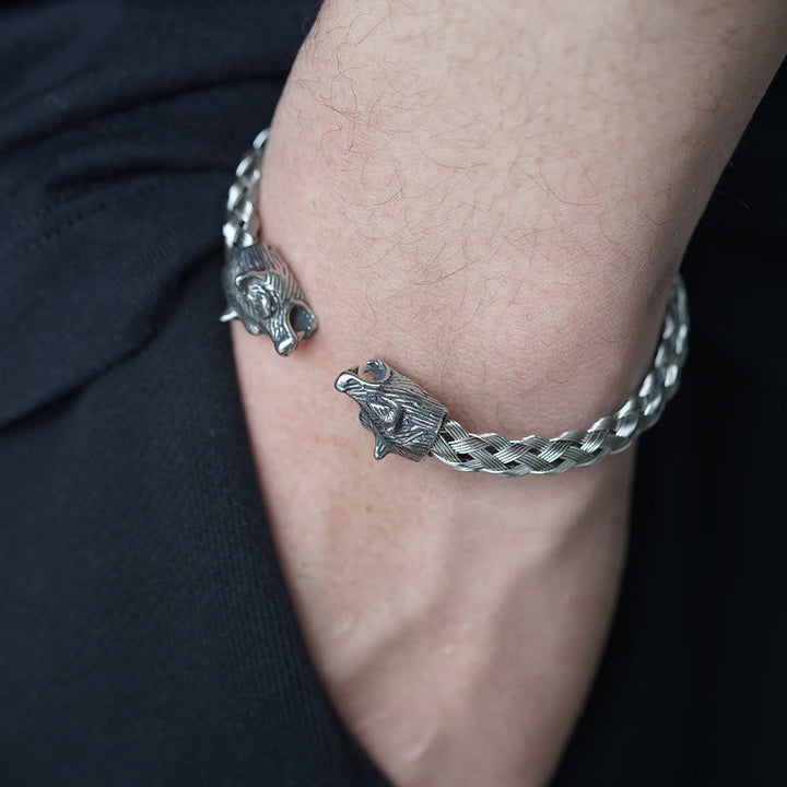 FREE Today: Viking Century Wolf Head Stainless Steel Bracelet - image 1