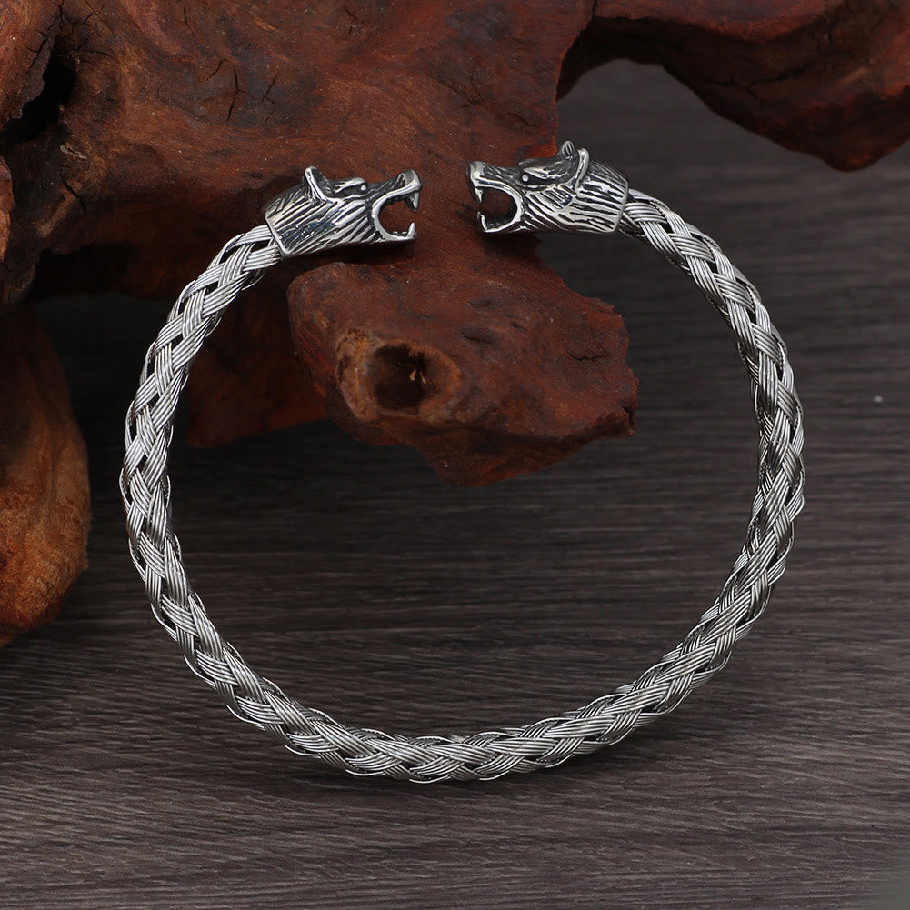 FREE Today: Viking Century Wolf Head Stainless Steel Bracelet - Silver Color - image 0