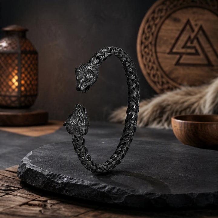 FREE Today: Viking Century Wolf Head Stainless Steel Bracelet - Black Color - image 14