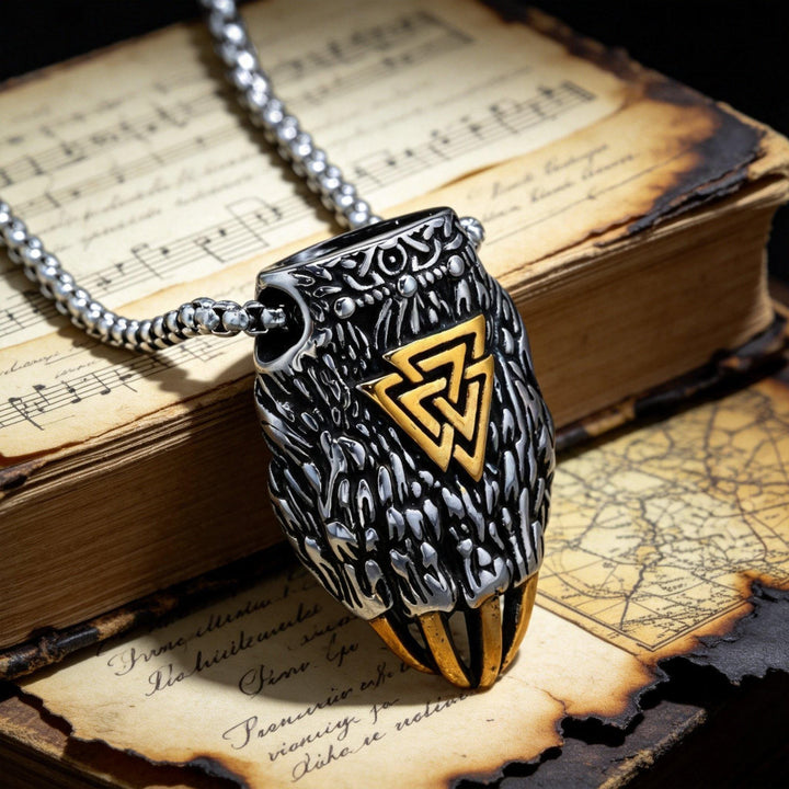 FREE Today: Nordic Viking Bear Paw Valknut Pendant Necklace - image 2