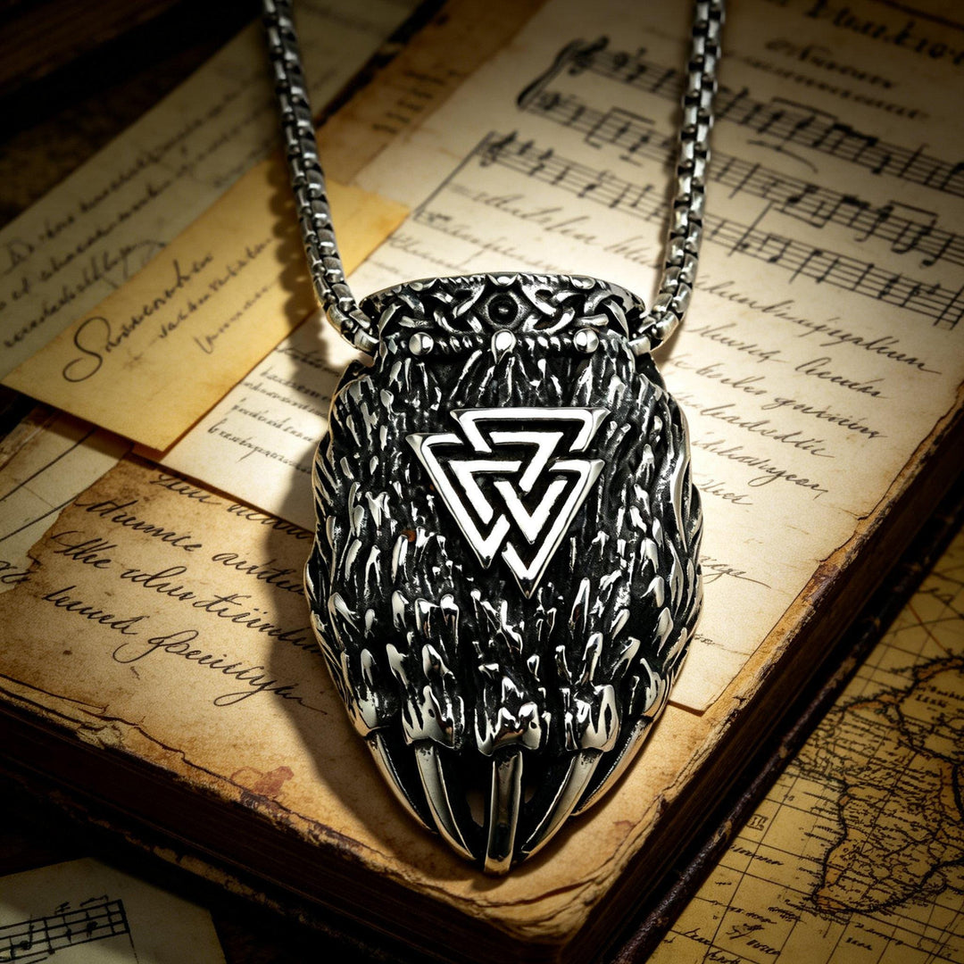 FREE Today: Nordic Viking Bear Paw Valknut Pendant Necklace - Silver - image 6