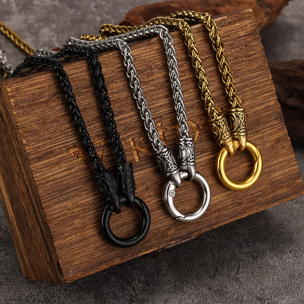 FREE Today: Nordic Raven skull Runed Necklace with O-Ring Clip Keel chain - image 8