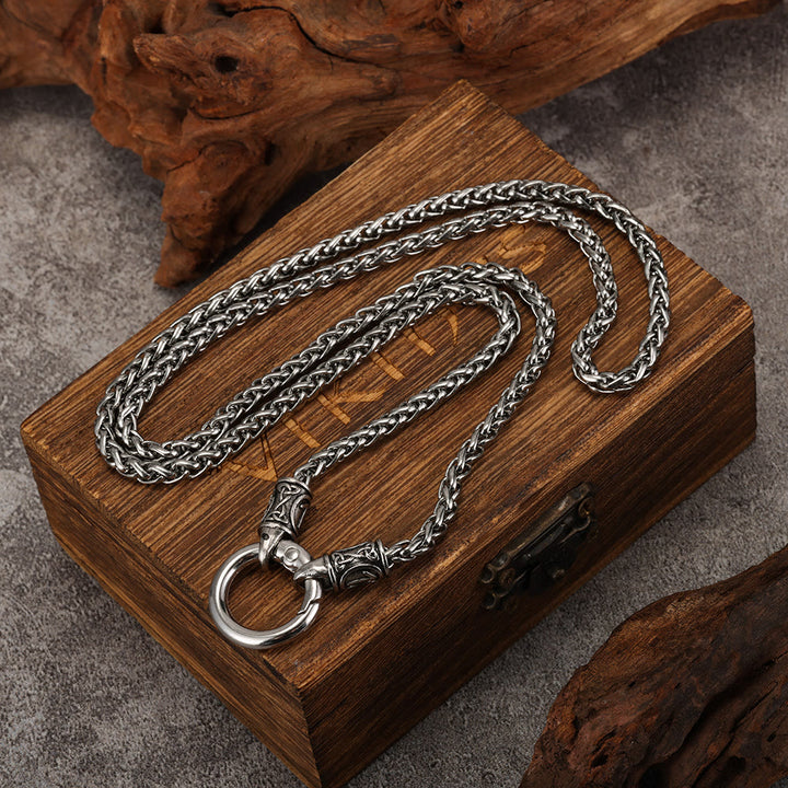 FREE Today: Nordic Raven skull Runed Necklace with O-Ring Clip Keel chain - image 2