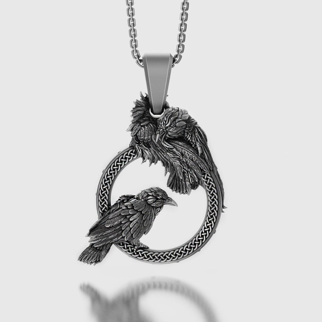 FREE Today: Odin's Raven Stainless Steel  Huginn & Muninn Pendant Necklace - Odin's Raven - image 0