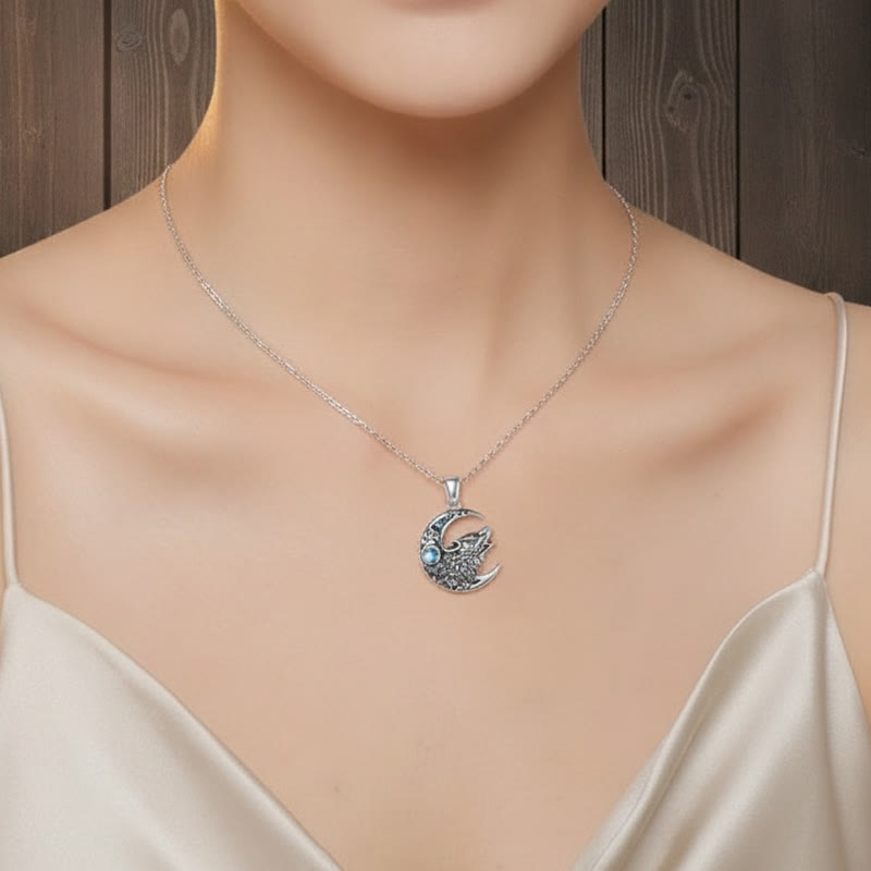 FREE Today: Viking Wolf & Moon Necklace for Men Norse Mythology Wolf Pendant Symbol of Strength - image 1