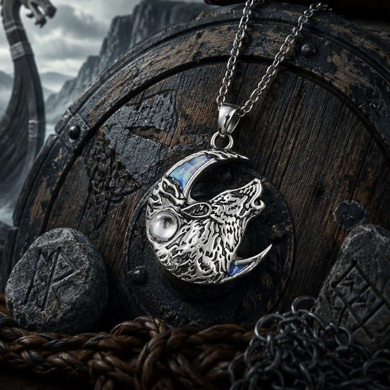 FREE Today: Viking Wolf & Moon Necklace for Men Norse Mythology Wolf Pendant Symbol of Strength - image 6
