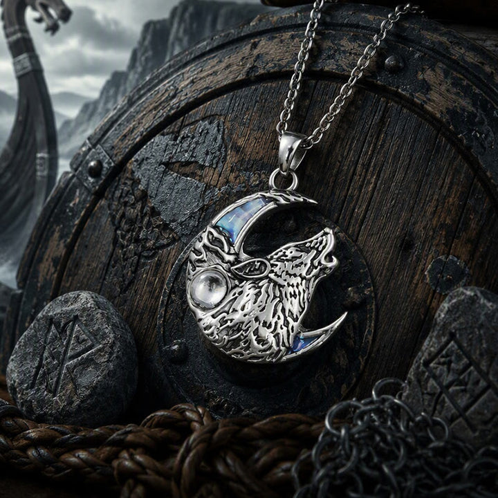 FREE Today: Viking Wolf & Moon Necklace for Men Norse Mythology Wolf Pendant Symbol of Strength - image 6