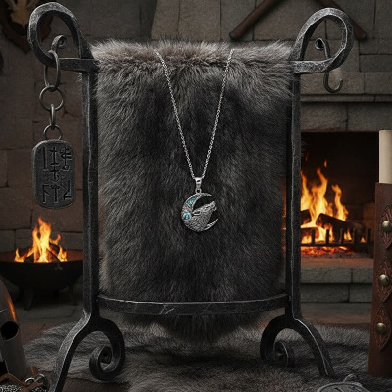 FREE Today: Viking Wolf & Moon Necklace for Men Norse Mythology Wolf Pendant Symbol of Strength - image 5