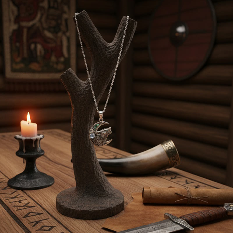 FREE Today: Viking Wolf & Moon Necklace for Men Norse Mythology Wolf Pendant Symbol of Strength - image 4