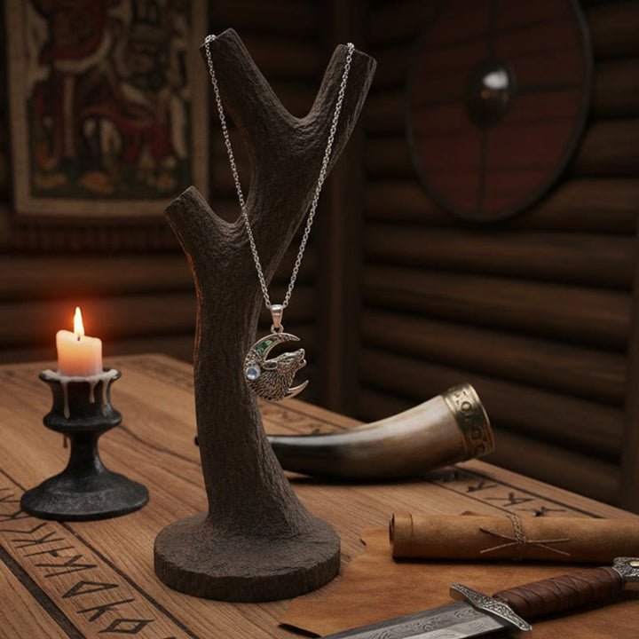 FREE Today: Viking Wolf & Moon Necklace for Men Norse Mythology Wolf Pendant Symbol of Strength - image 4