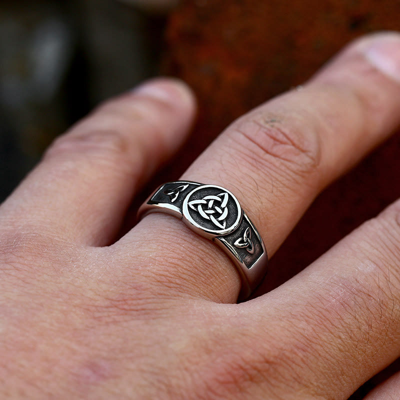 FREE Today: Triquetra Celtic Trinity Knot Stainless Steel Irish Celtic Knot Ring - image 1