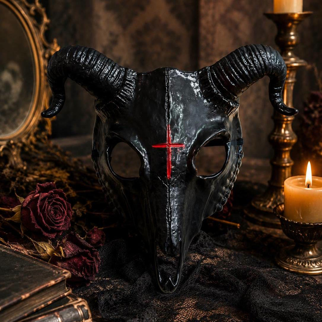 FREE Today: Gothic Goat Skull Head Mask for Cosplay Halloween Decor Prop - Black - image 4