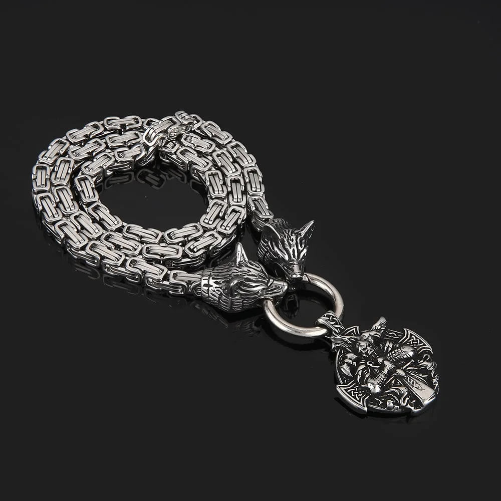 FREE Today: Viking Fenrir Wolf Head and Celtic Cross Stainless Steel Necklace - image 4