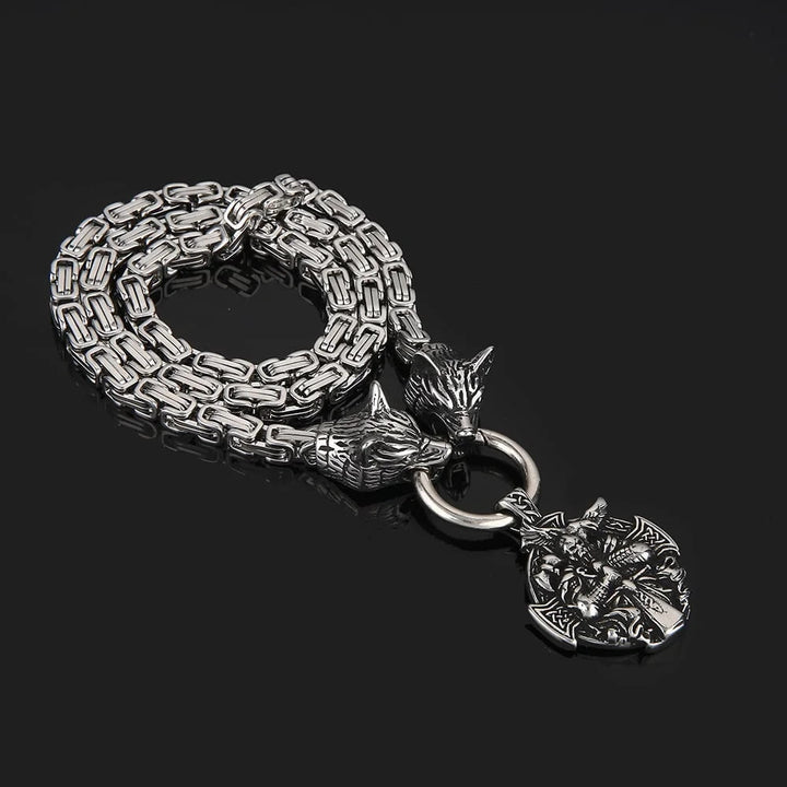 FREE Today: Viking Fenrir Wolf Head and Celtic Cross Stainless Steel Necklace - image 4