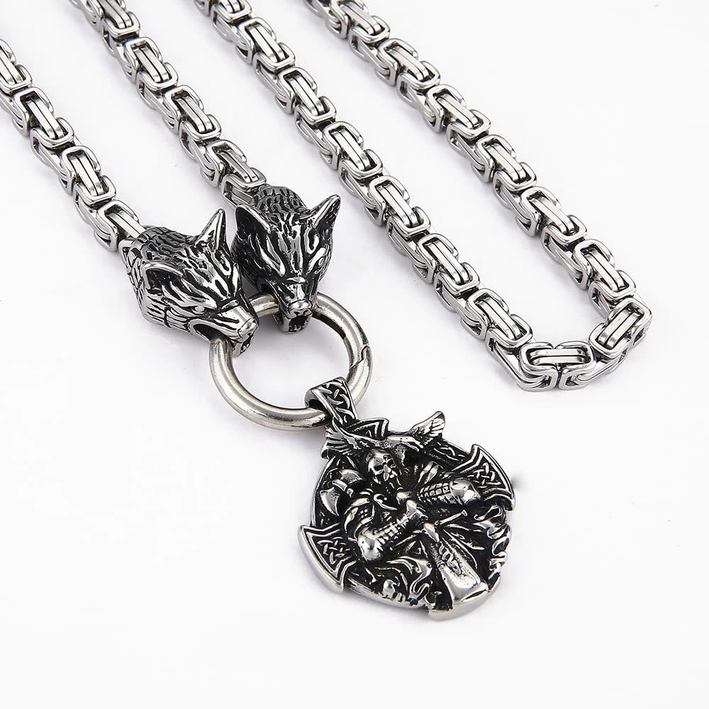 FREE Today: Viking Fenrir Wolf Head and Celtic Cross Stainless Steel Necklace - image 5