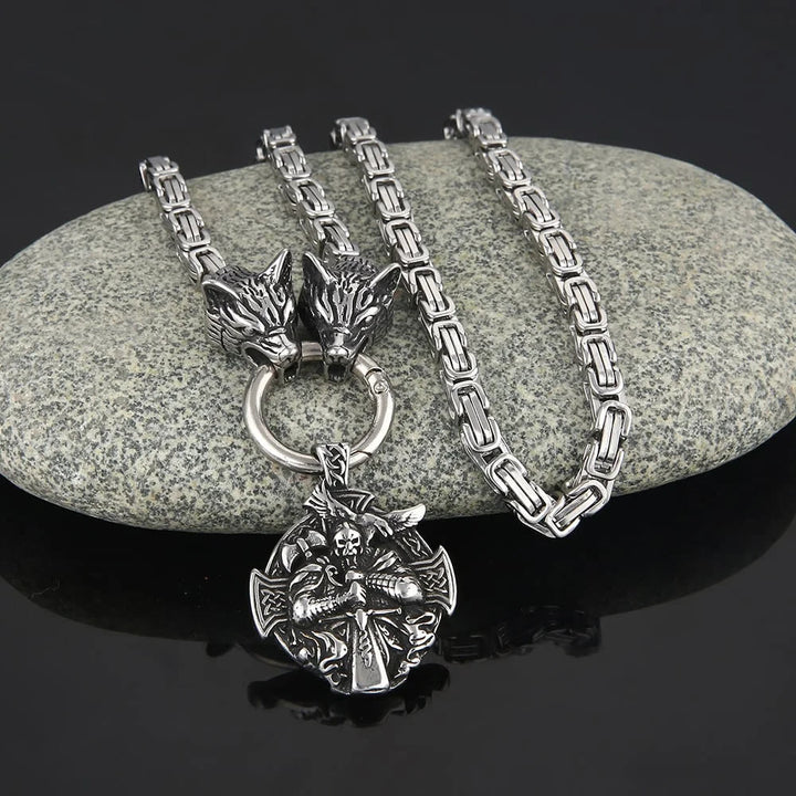 FREE Today: Viking Fenrir Wolf Head and Celtic Cross Stainless Steel Necklace - image 6