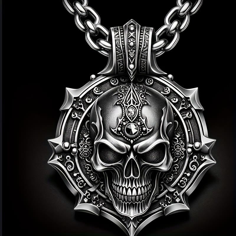 FREE Today: Funky Gothic Skull Pendant Stainless Steel Necklace - Skull - image 0