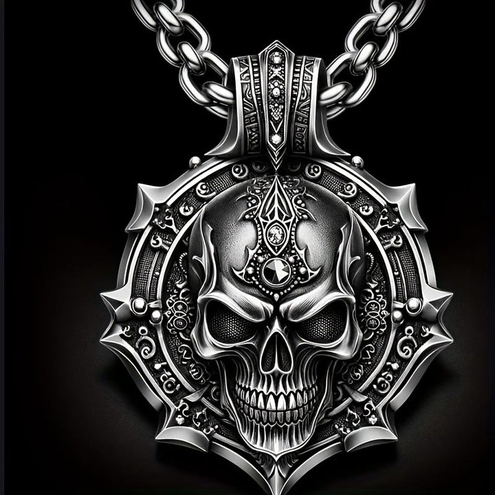 FREE Today: Funky Gothic Skull Pendant Stainless Steel Necklace - Skull - image 0