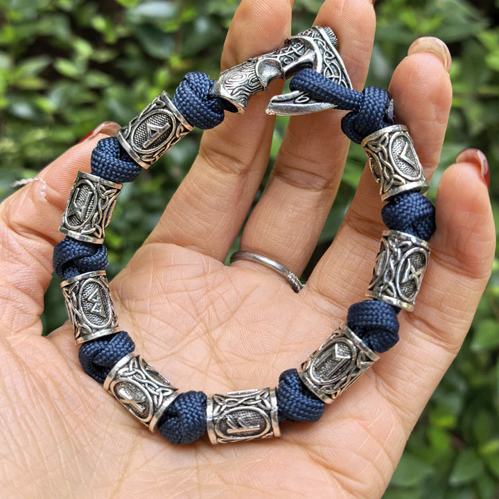 FREE Today: Norse Vikings Axe Celtic Knot Runes Beads Wrap Paracord Bracelet - image 10