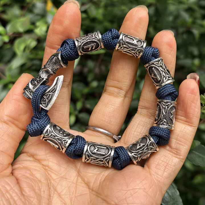 FREE Today: Norse Vikings Axe Celtic Knot Runes Beads Wrap Paracord Bracelet - image 11
