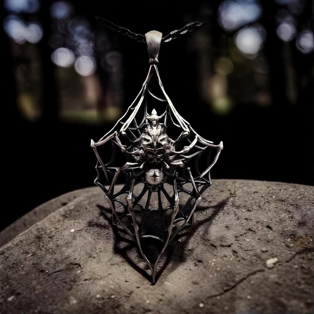 FREE Today: Gothic Spider Web Pendant Necklace Halloween Day of the Dead - Spider - image 0