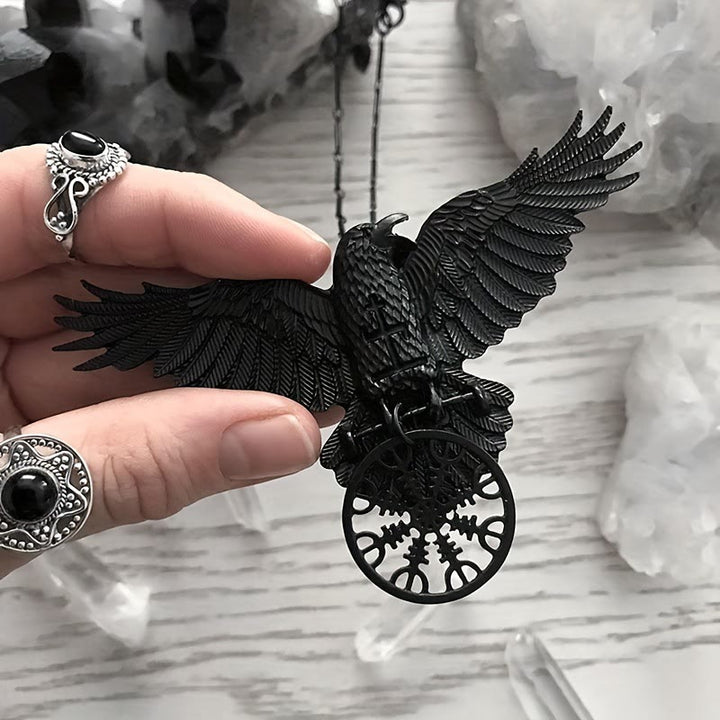 FREE Today: Restyle Helm of Awe Witch Dark Magic Raven Rune Pendant Necklace - Black - image 0