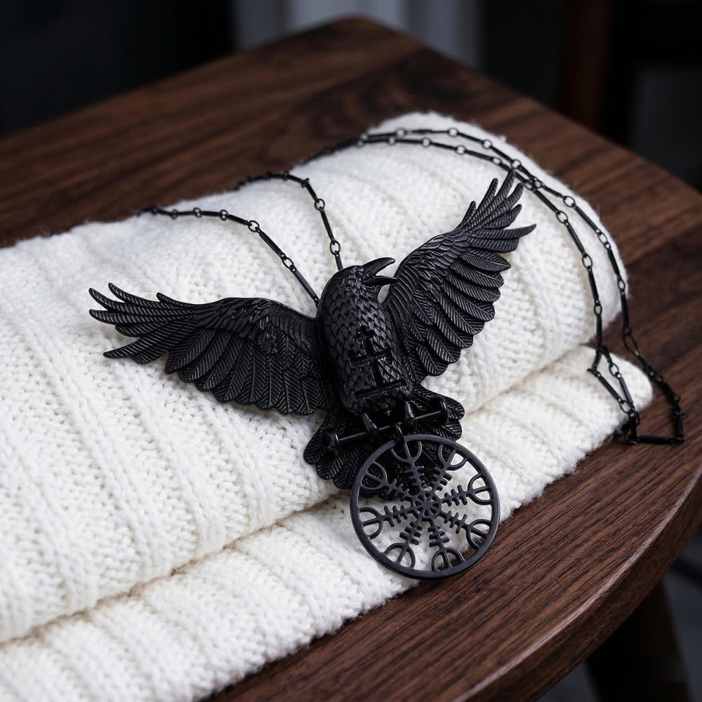FREE Today: Restyle Helm of Awe Witch Dark Magic Raven Rune Pendant Necklace - image 1