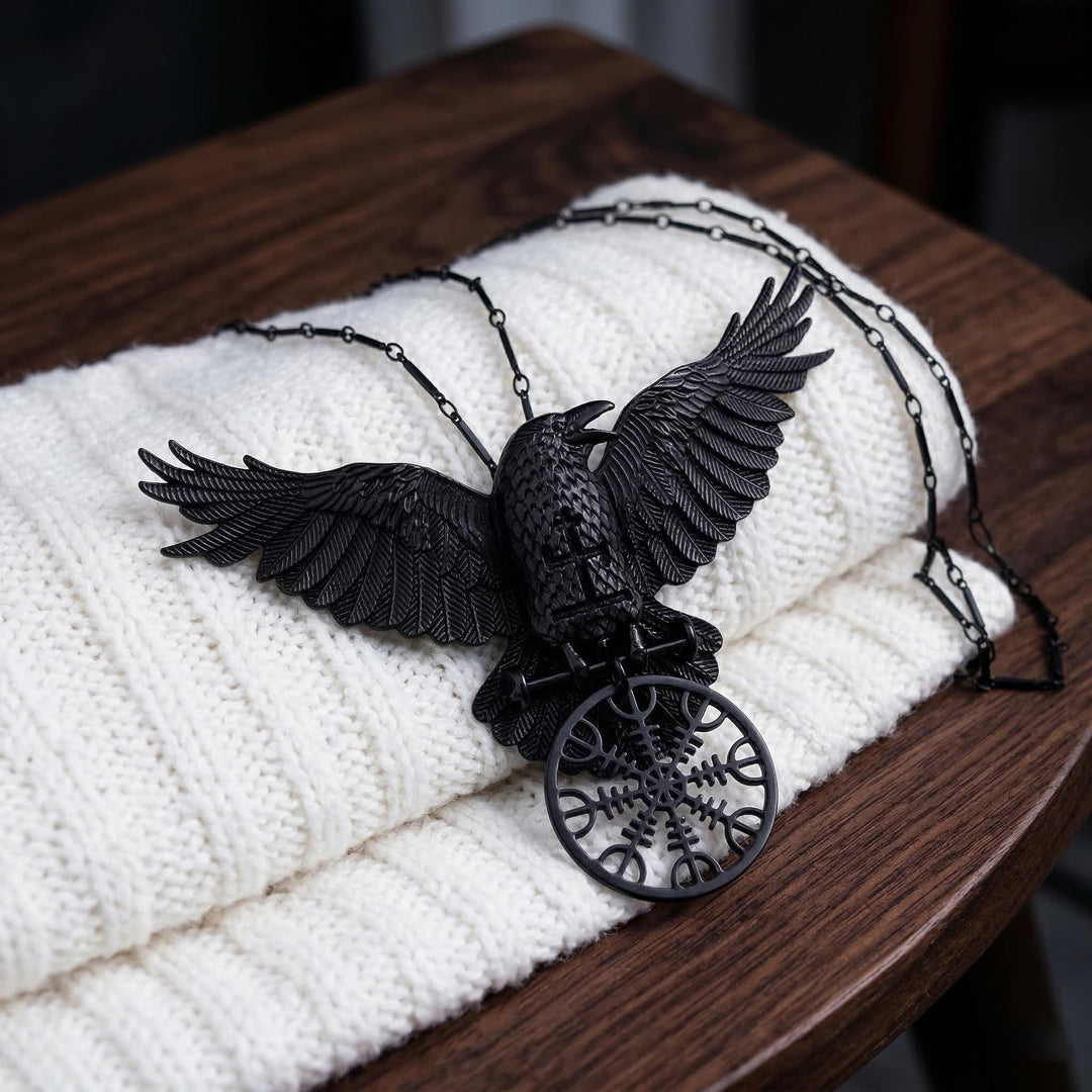 FREE Today: Restyle Helm of Awe Witch Dark Magic Raven Rune Pendant Necklace - image 1