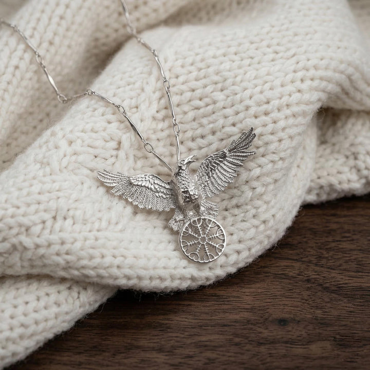 FREE Today: Restyle Helm of Awe Witch Dark Magic Raven Rune Pendant Necklace - Silver - image 3
