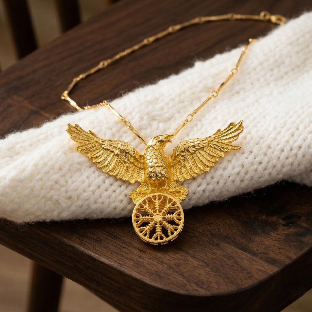FREE Today: Restyle Helm of Awe Witch Dark Magic Raven Rune Pendant Necklace - Golden - image 7