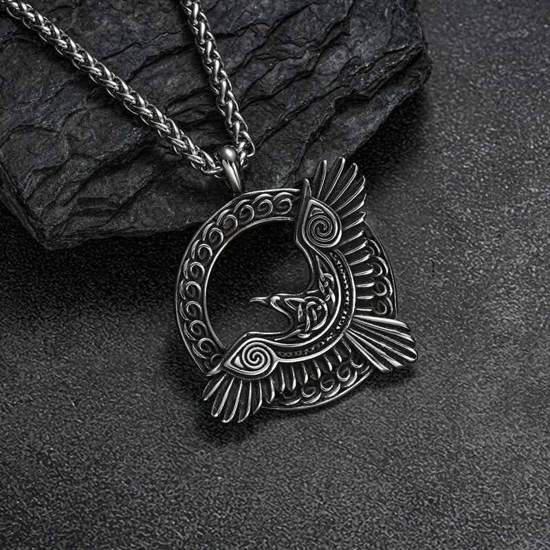 FREE Today: Nordic Men's Vintage Viking Odin Crow Titanium Steel Pendant Necklace - image 7