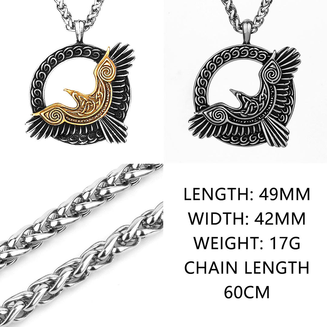 FREE Today: Nordic Men's Vintage Viking Odin Crow Titanium Steel Pendant Necklace - image 10