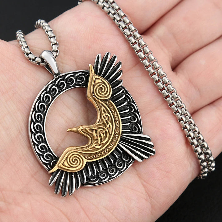 FREE Today: Nordic Men's Vintage Viking Odin Crow Titanium Steel Pendant Necklace - image 5