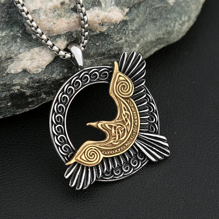 FREE Today: Nordic Men's Vintage Viking Odin Crow Titanium Steel Pendant Necklace - image 3
