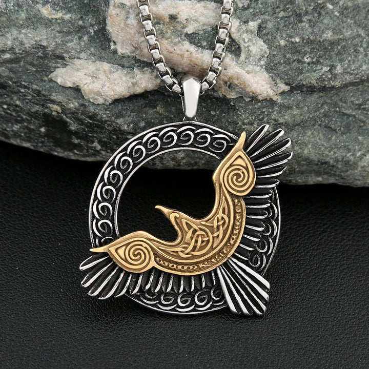 FREE Today: Nordic Men's Vintage Viking Odin Crow Titanium Steel Pendant Necklace - image 4