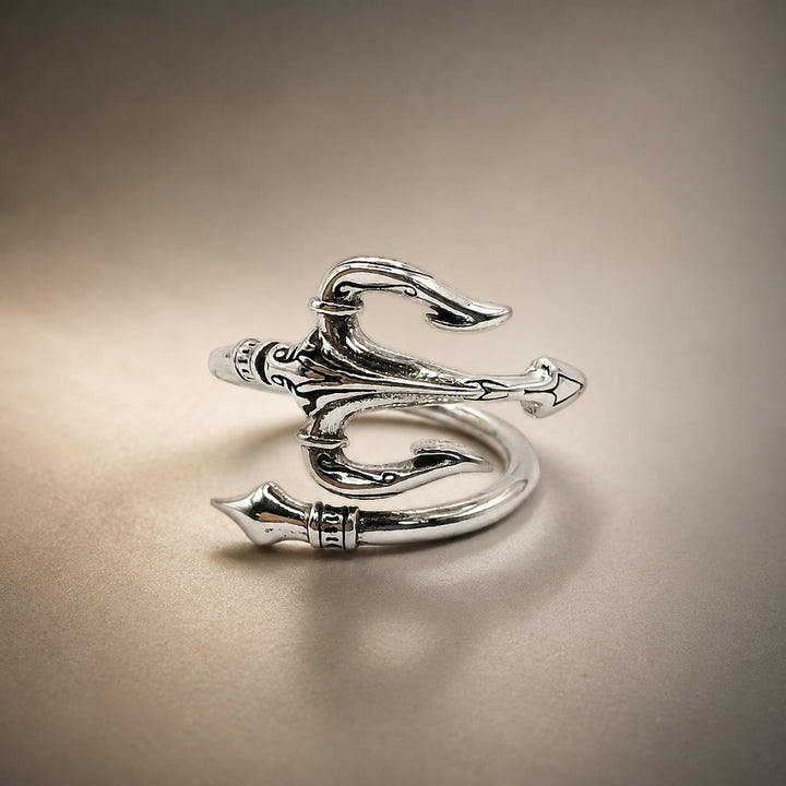 FREE Today: Retro Trident Design Unisex Copper Ring - Silver - image 4