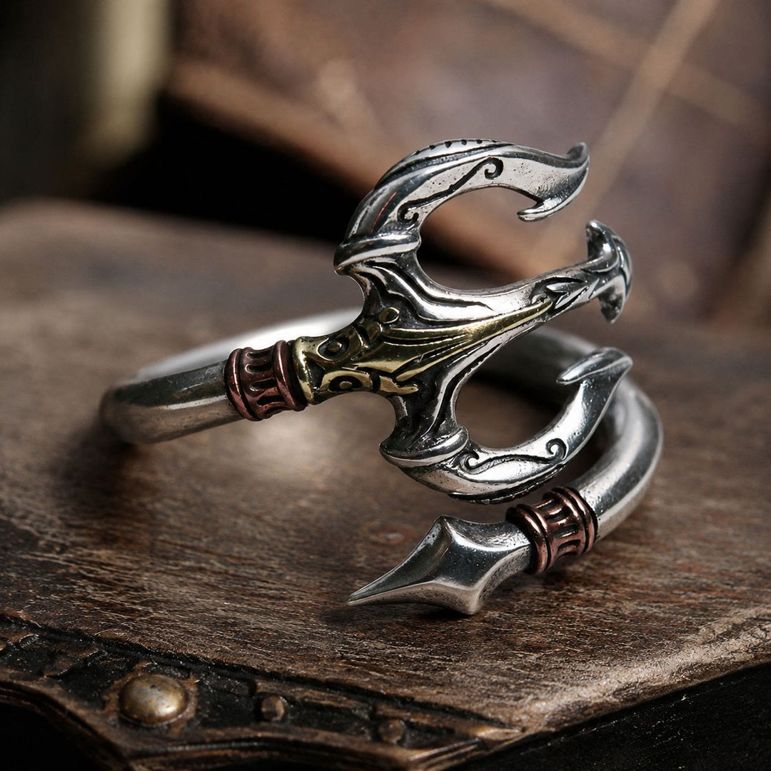 FREE Today: Retro Trident Design Unisex Copper Ring - Golden - image 0