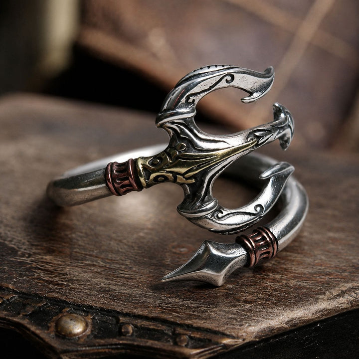 FREE Today: Retro Trident Design Unisex Copper Ring - Golden - image 0