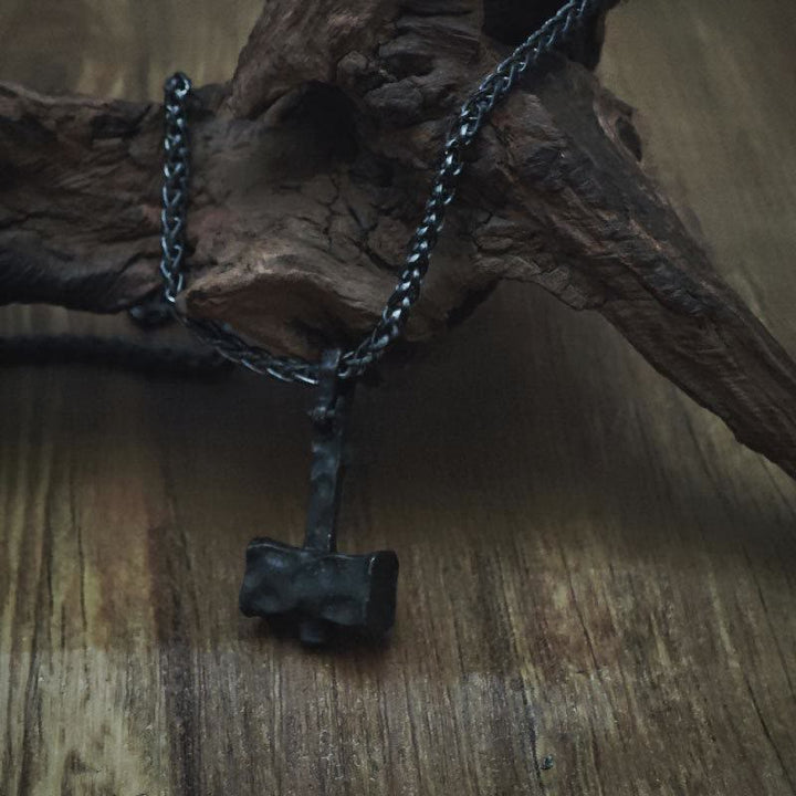 FREE Today: Viking Thor Hammer Pendant Men's Necklace – Rustic Iron Amulet with Cord - image 8