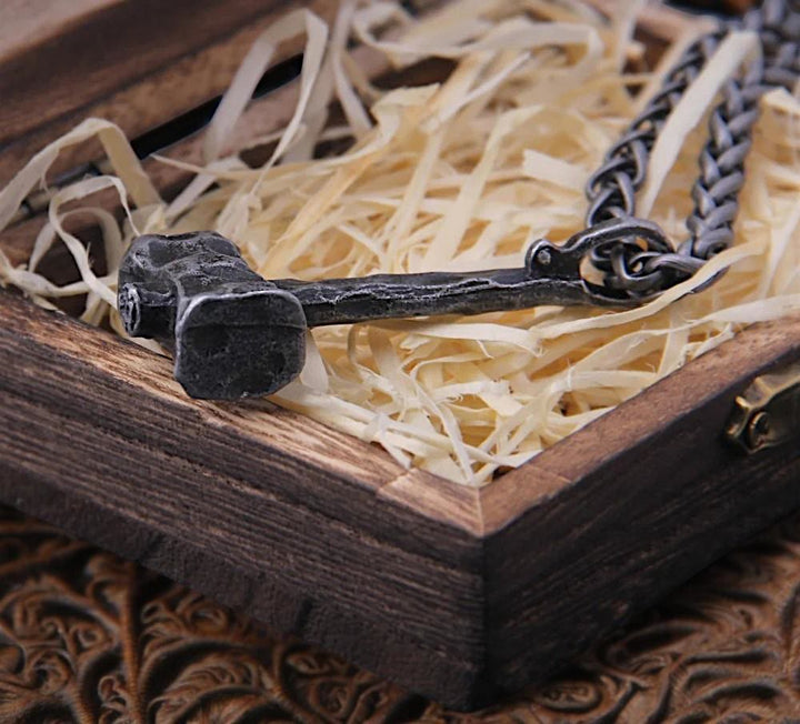 FREE Today: Viking Thor Hammer Pendant Men's Necklace – Rustic Iron Amulet with Cord - image 2