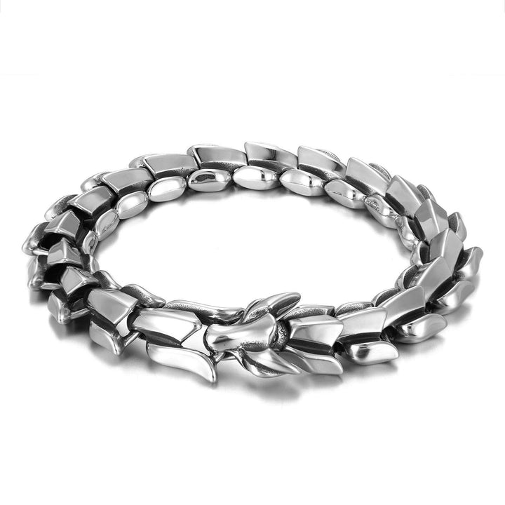 FREE Today: Viking Style Vintage Dragon Scale Alloy Bracelet - Silver - 23cm - image 7