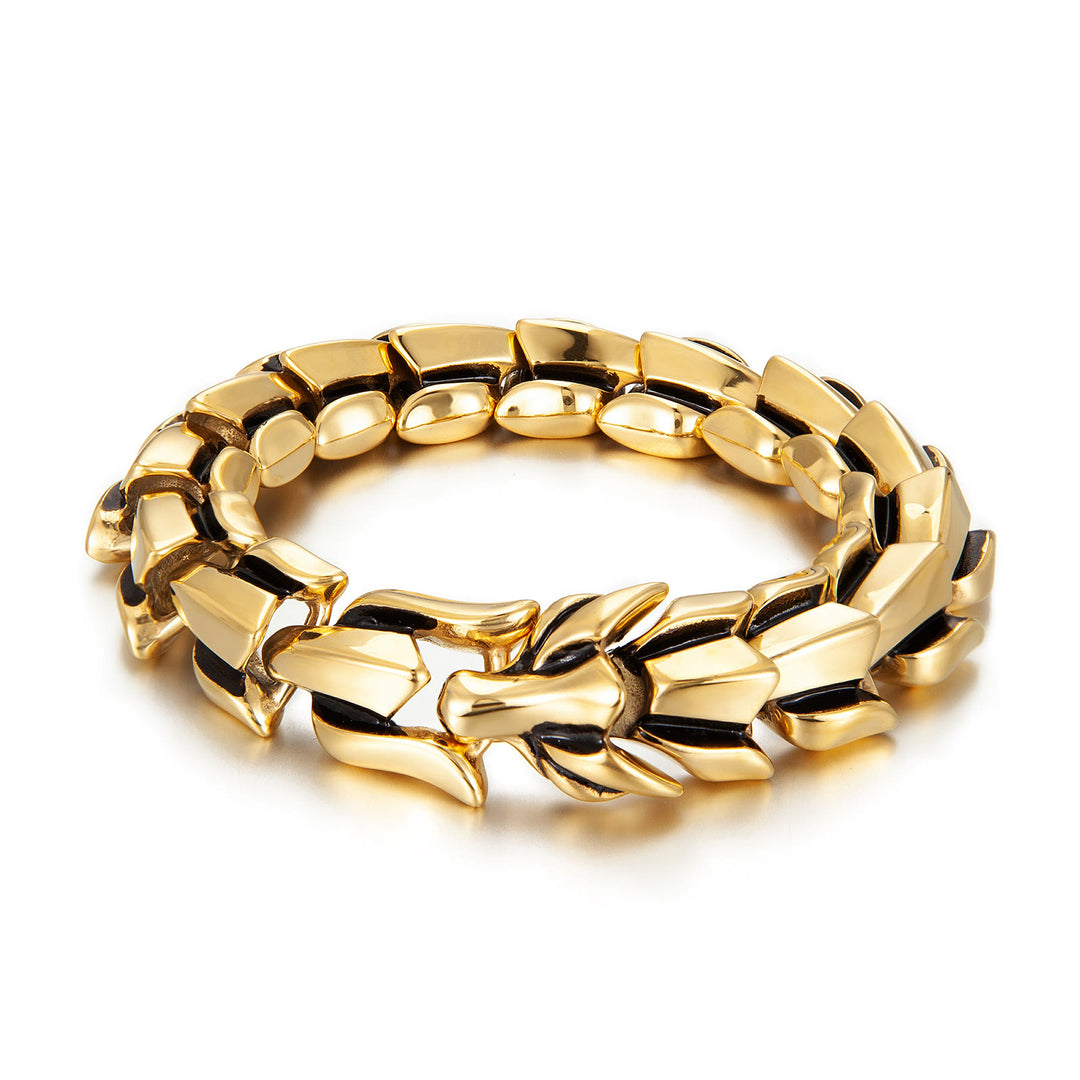 FREE Today: Viking Style Vintage Dragon Scale Alloy Bracelet - Golden - 23cm - image 18