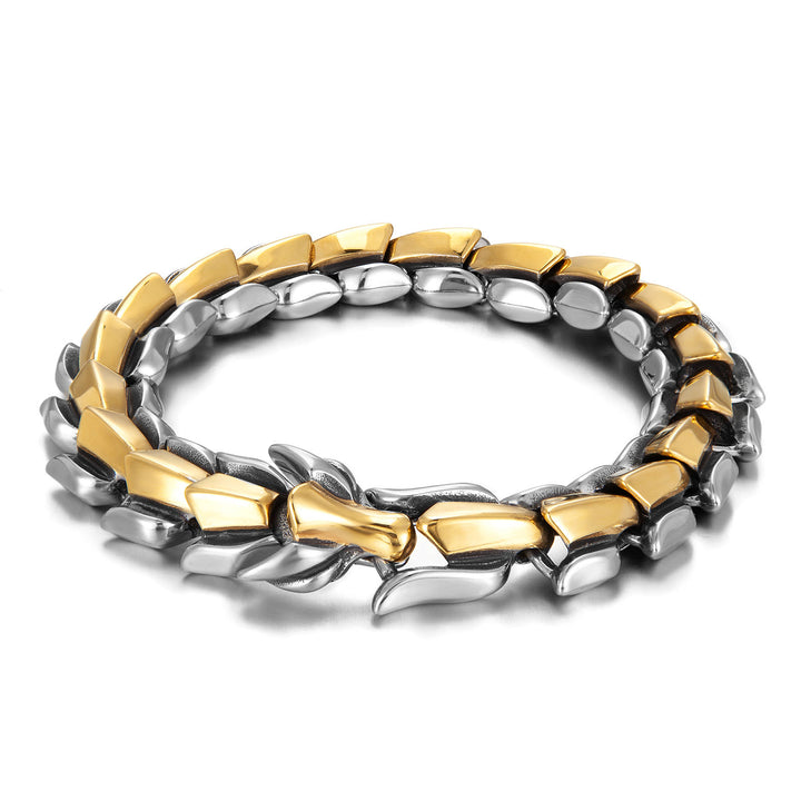 FREE Today: Viking Style Vintage Dragon Scale Alloy Bracelet - Two-Tone - 23cm - image 14