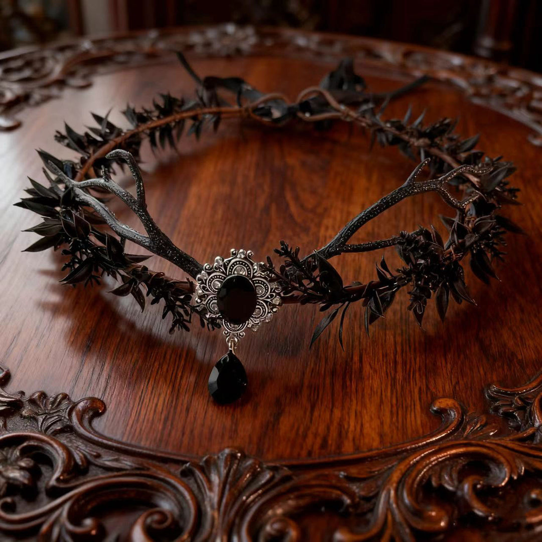 FREE Today: Goddess of Death Hela - Norsemythology Gothic Raven Skull Black Elf Flower Headband Crown - image 12