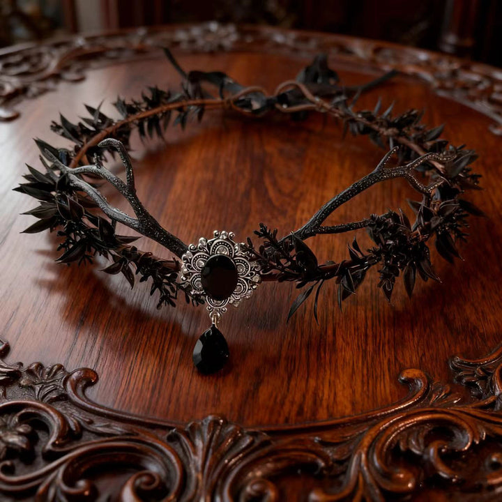 FREE Today: Goddess of Death Hela - Norsemythology Gothic Raven Skull Black Elf Flower Headband Crown - image 12