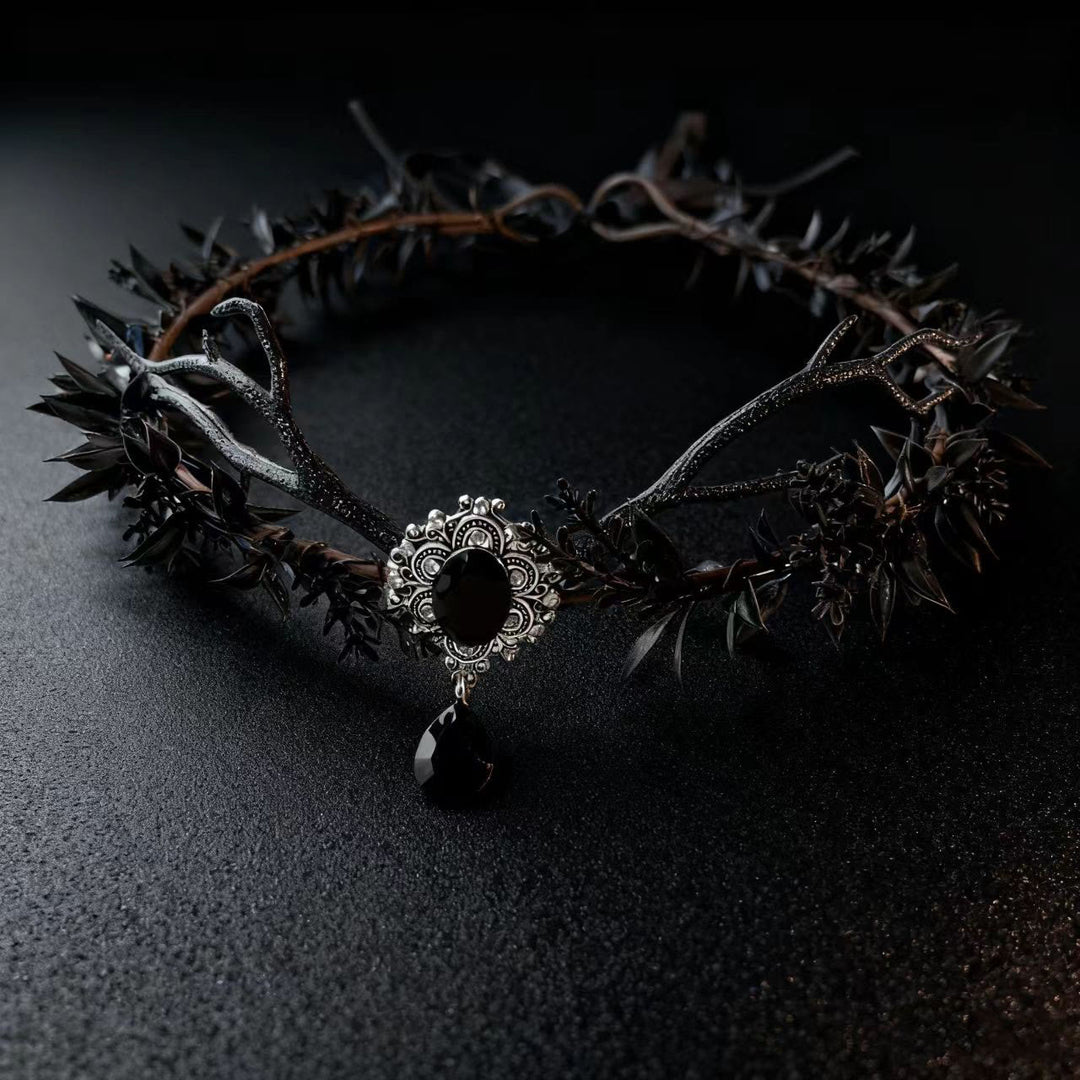 FREE Today: Goddess of Death Hela - Norsemythology Gothic Raven Skull Black Elf Flower Headband Crown - image 11