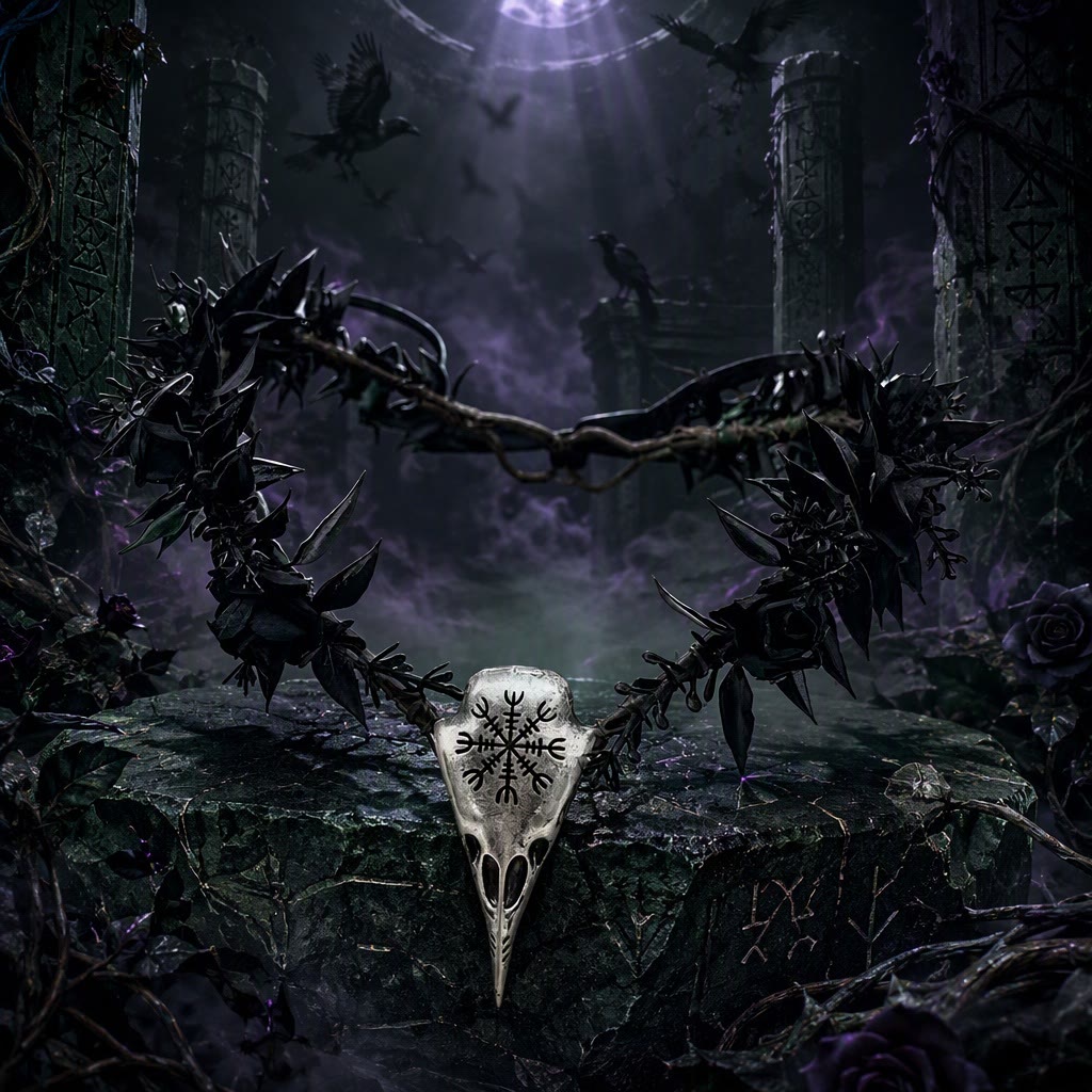 FREE Today: Goddess of Death Hela - Norsemythology Gothic Raven Skull Black Elf Flower Headband Crown - image 7