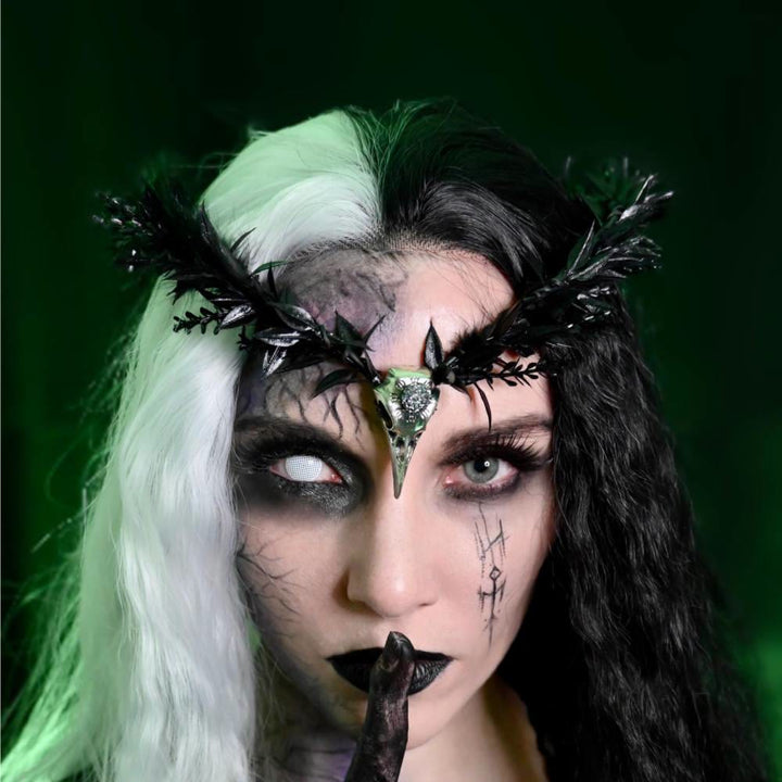FREE Today: Goddess of Death Hela - Norsemythology Gothic Raven Skull Black Elf Flower Headband Crown - image 2